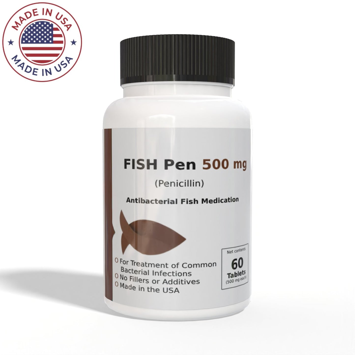 Thomas labs Fish Pen Forte - Penicillin 500 mg Tablets (60 Count)