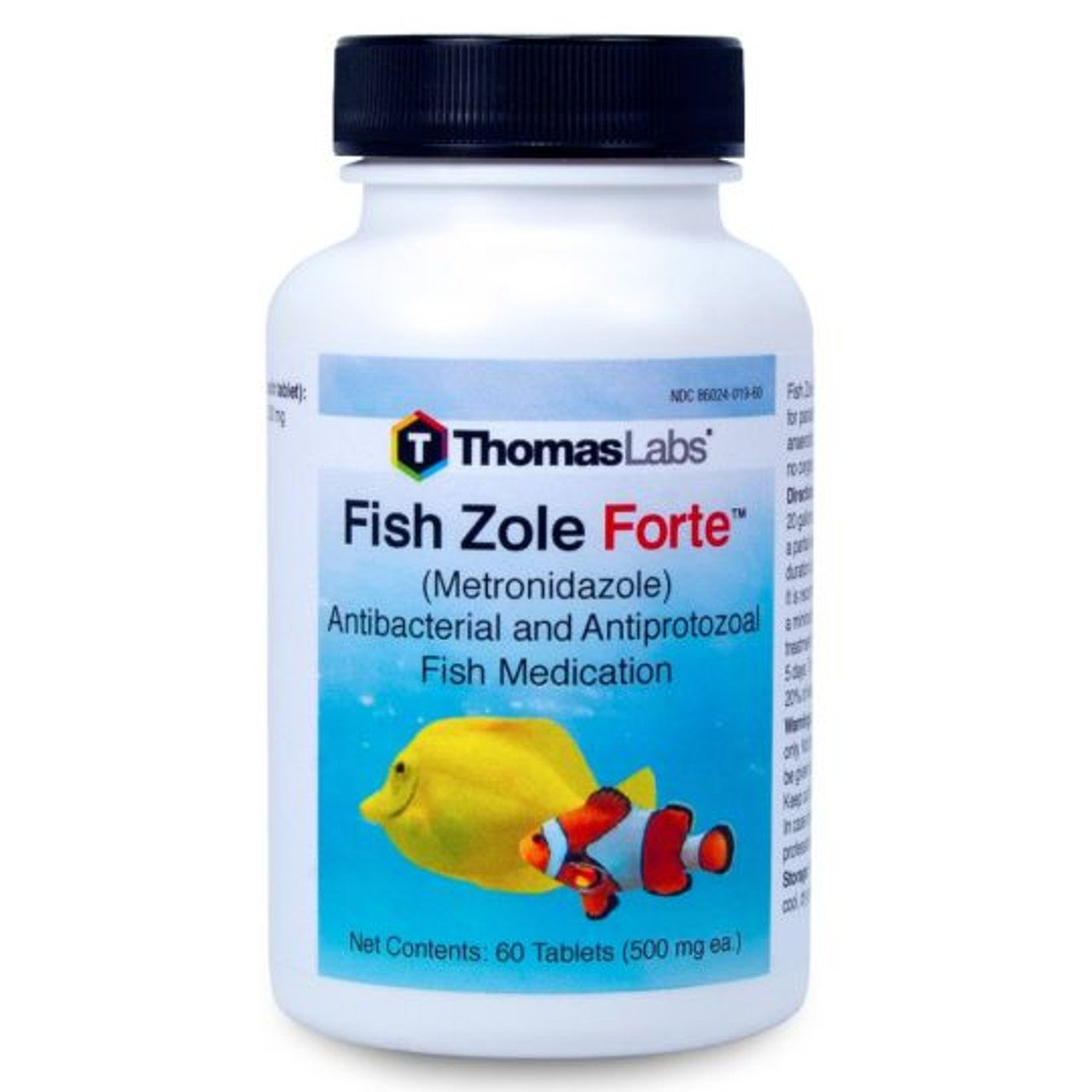Thomas Labs Fish Zole Forte - Metronidazole 500 mg Tablets (60 Count)
