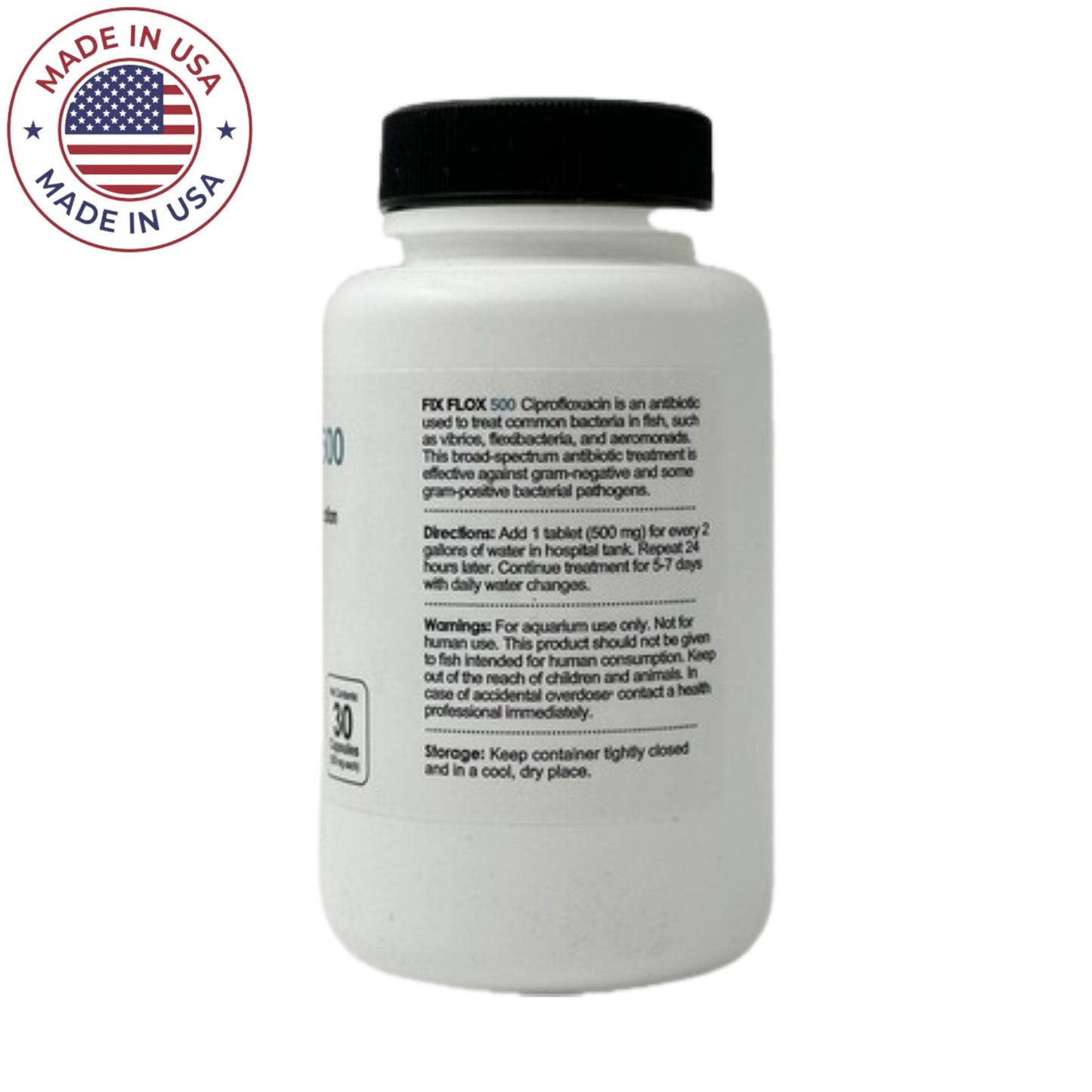 Thomas Labs Fish Flox Forte - Ciprofloxacin 500 mg Capsules (30 Count)