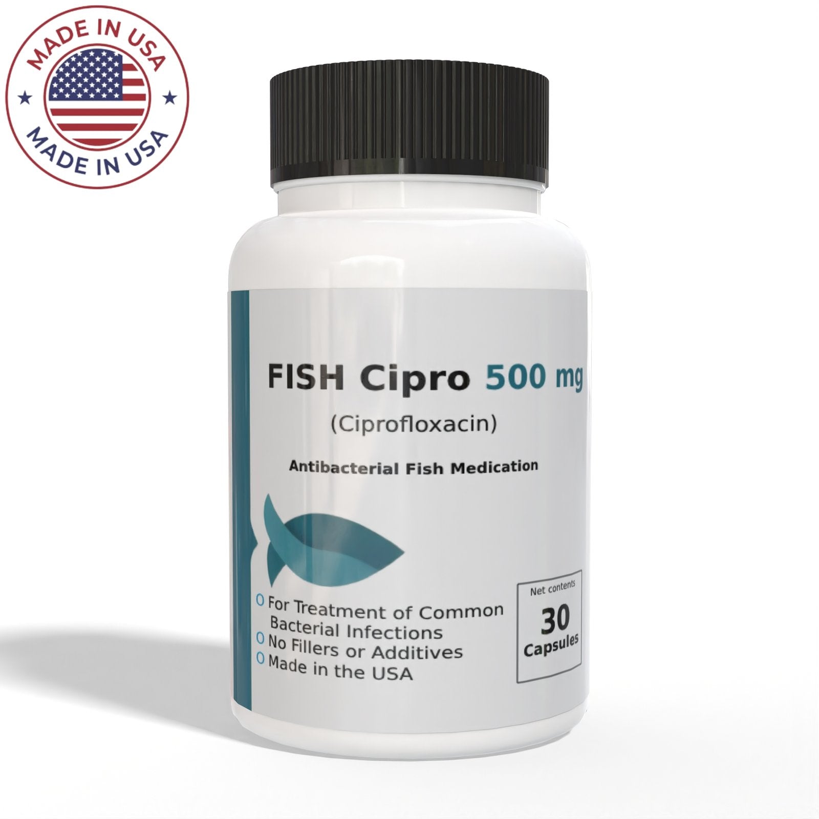 Thomas Labs Fish Flox Forte - Ciprofloxacin 500 mg Capsules (30 Count) Thomas Labs Fish Flox Forte - Ciprofloxacin 500 mg Capsules (30 Count) is a highly effective broad-spectrum antibiotic specifically designed to treat bacterial infections in aquarium fish. Each capsule contains 500 mg of ciprofloxacin, which targets gram-positive and gram-negative bacteria. Produced by Thomas Labs, this product ensures the health and safety of your aquatic pets. Key Benefits Broad-Spectrum Antibiotic: Effectively treats 