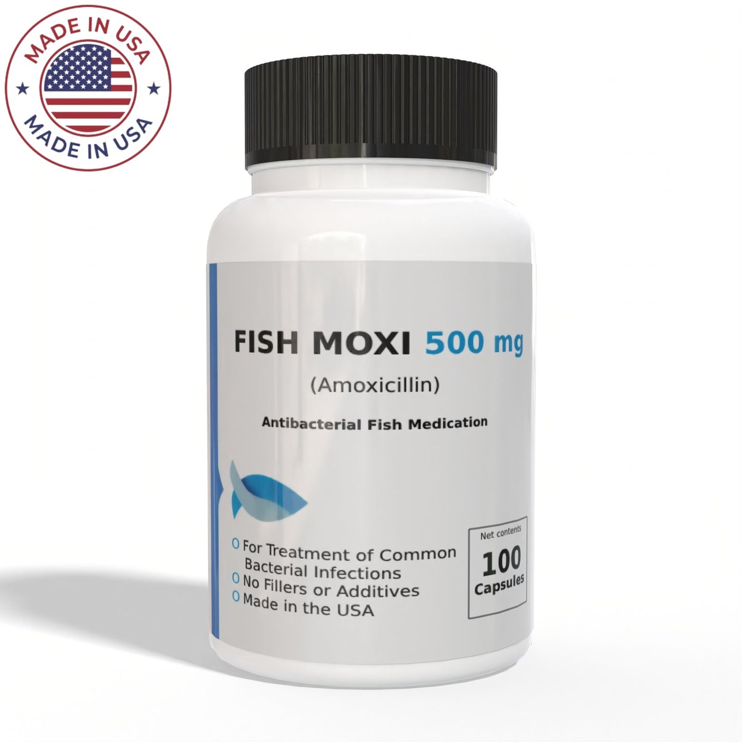 Thomas Labs Fish Mox 250mg amoxicillin 100 Capsules - 3 Pack