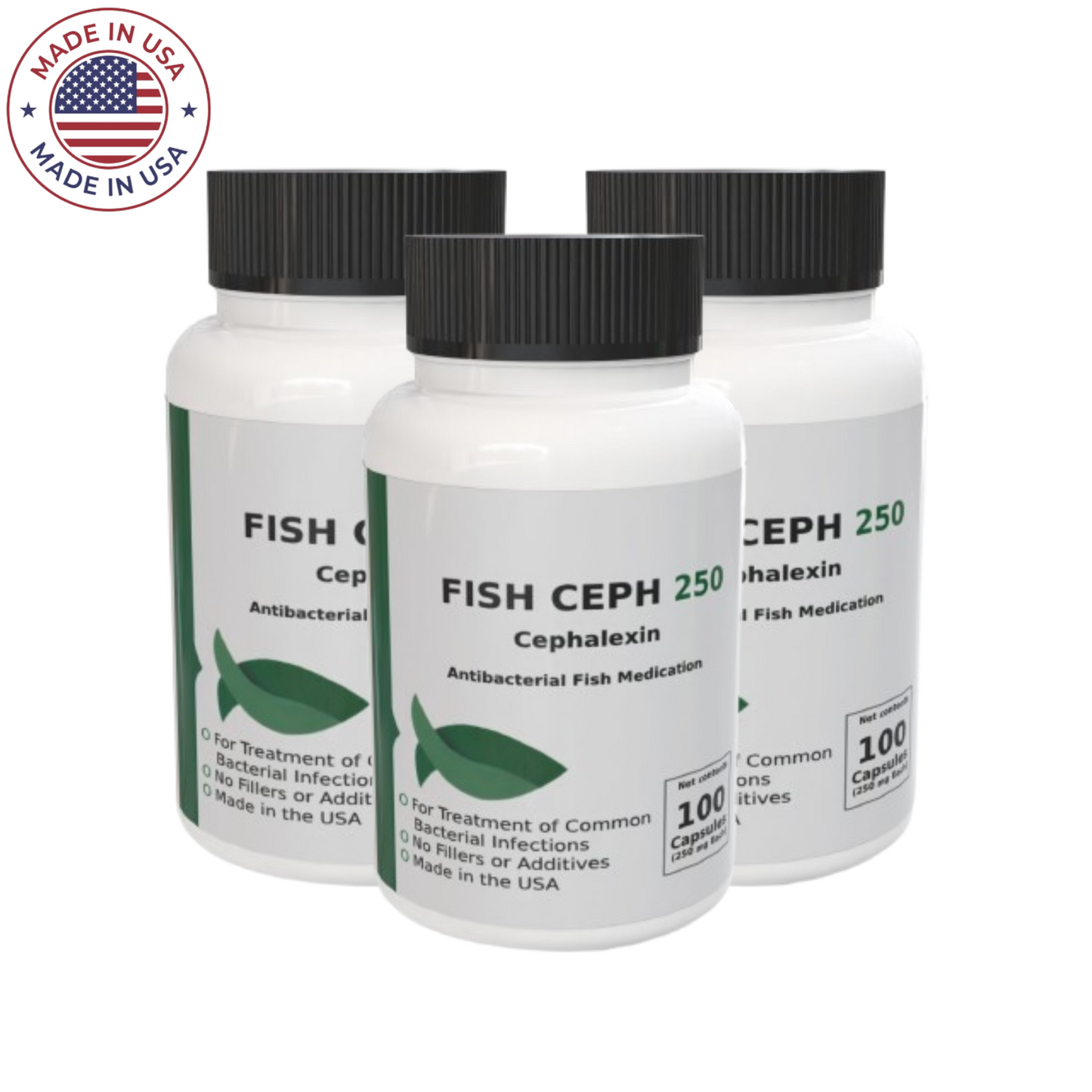 Thomas Labs Fish Flex - Cephalexin/Keflex 250 mg Capsules (100 Count) - 3 Pack