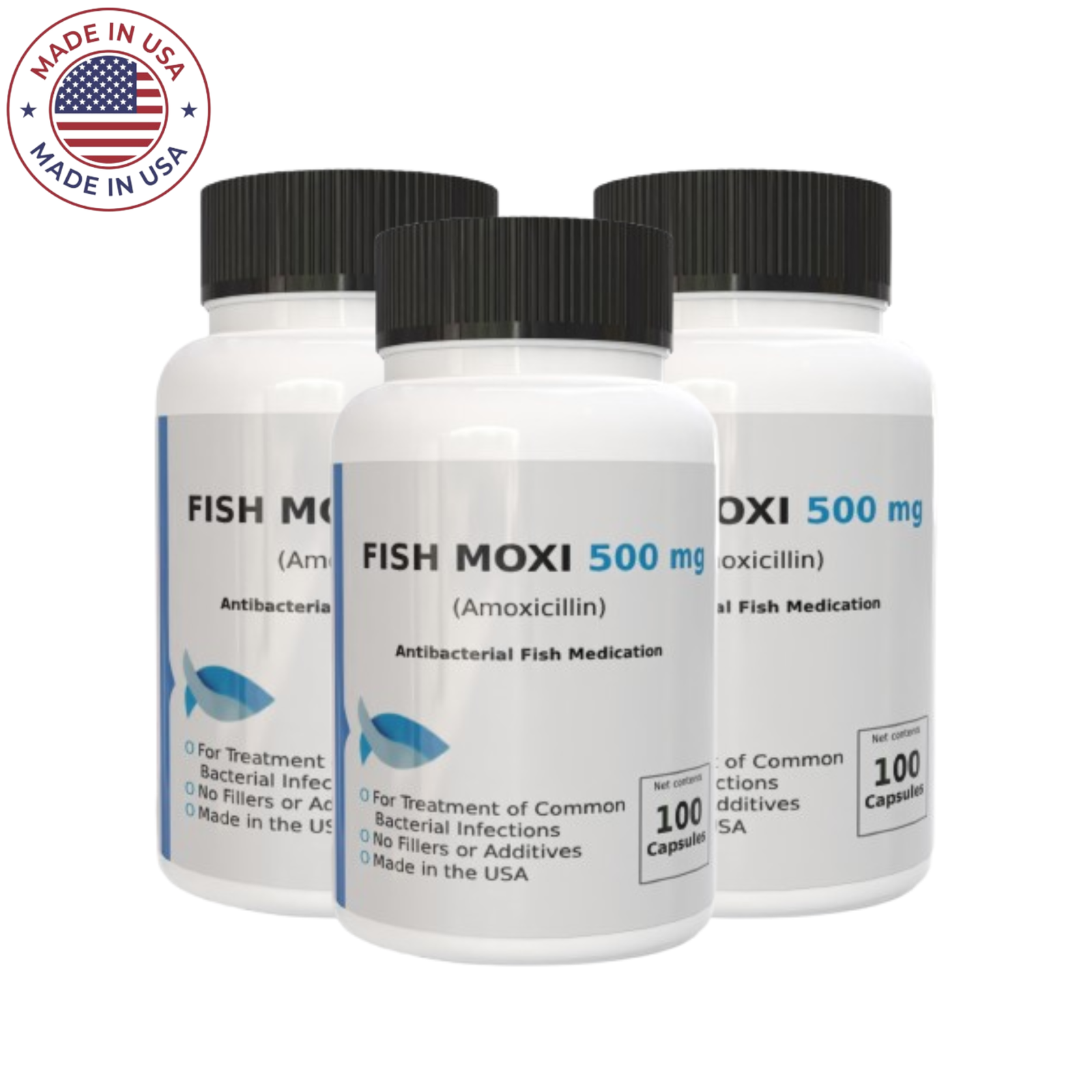 Thomas Labs Fish Mox Forte 500mg 300 Capsules - 3 pack